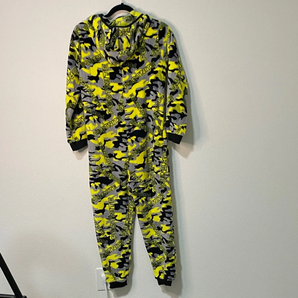 Fortnite One Piece Pajamas Onesie Long Sleeve Zip Up Sleepwear Loungewear